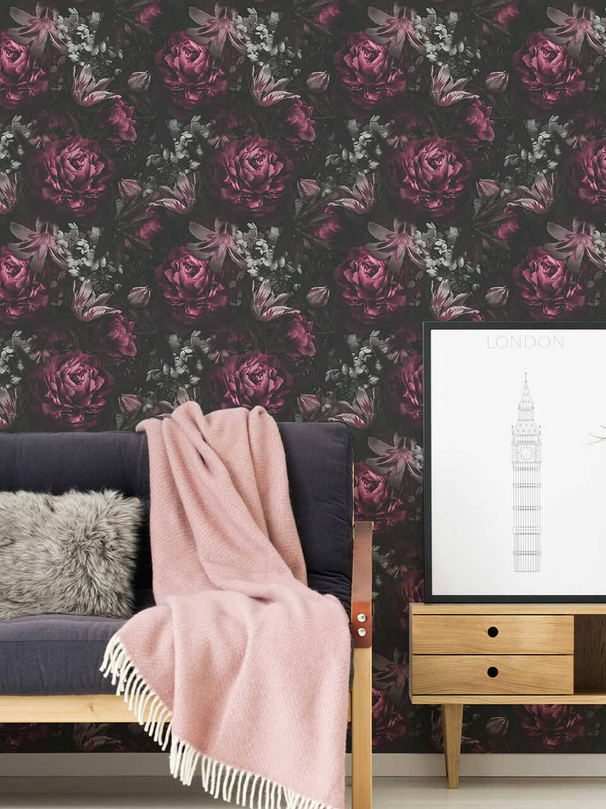 VLIESTAPETE Lila 53/1005 cm - Lila, Textil (53/1cm) - KUNSTLOFT