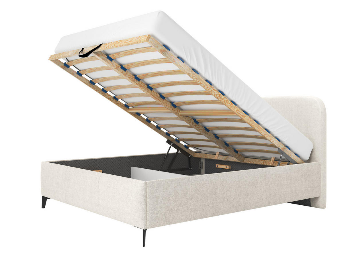 POLSTERBETT Holly - Schwarz/Grau, Holz/Textil (160/200cm) - MIRJAN24