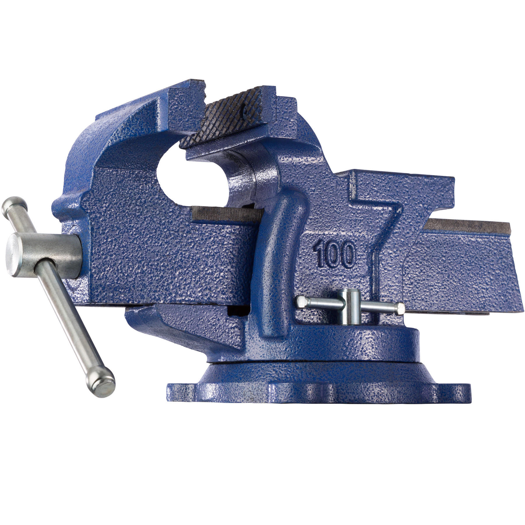 SCHRAUBSTOCK ,3 Anschraublöcher,blau - Blau, Metall (27/10/15cm) - tectake