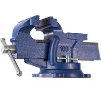 SCHRAUBSTOCK ,3 Anschraublöcher,blau - Blau, Metall (27/10/15cm) - tectake