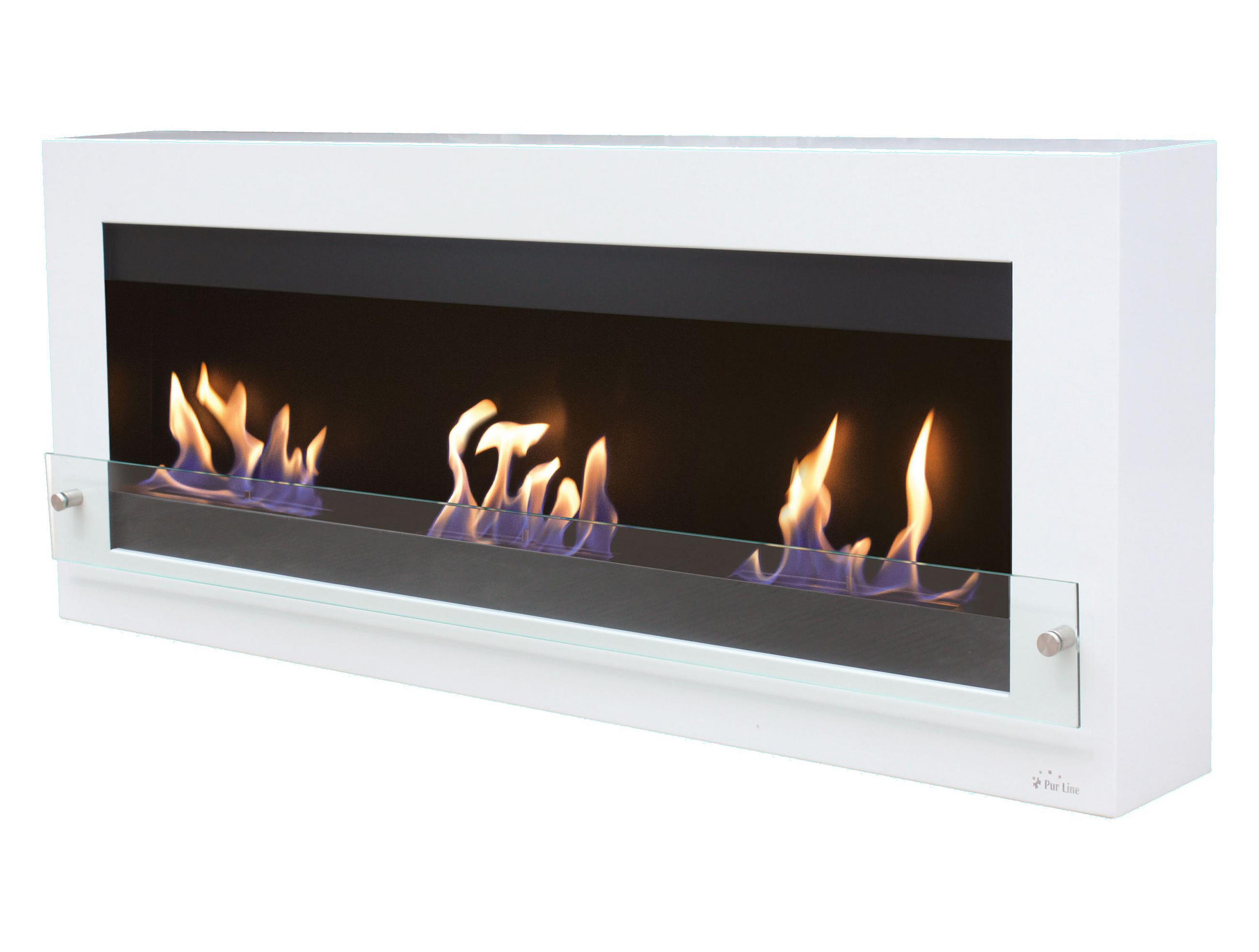BIOETHANOL-KAMIN Weiß Wandmodell inklusive 3.6 L Brennblock - Weiß, Metall (136/54/21cm) - Purline