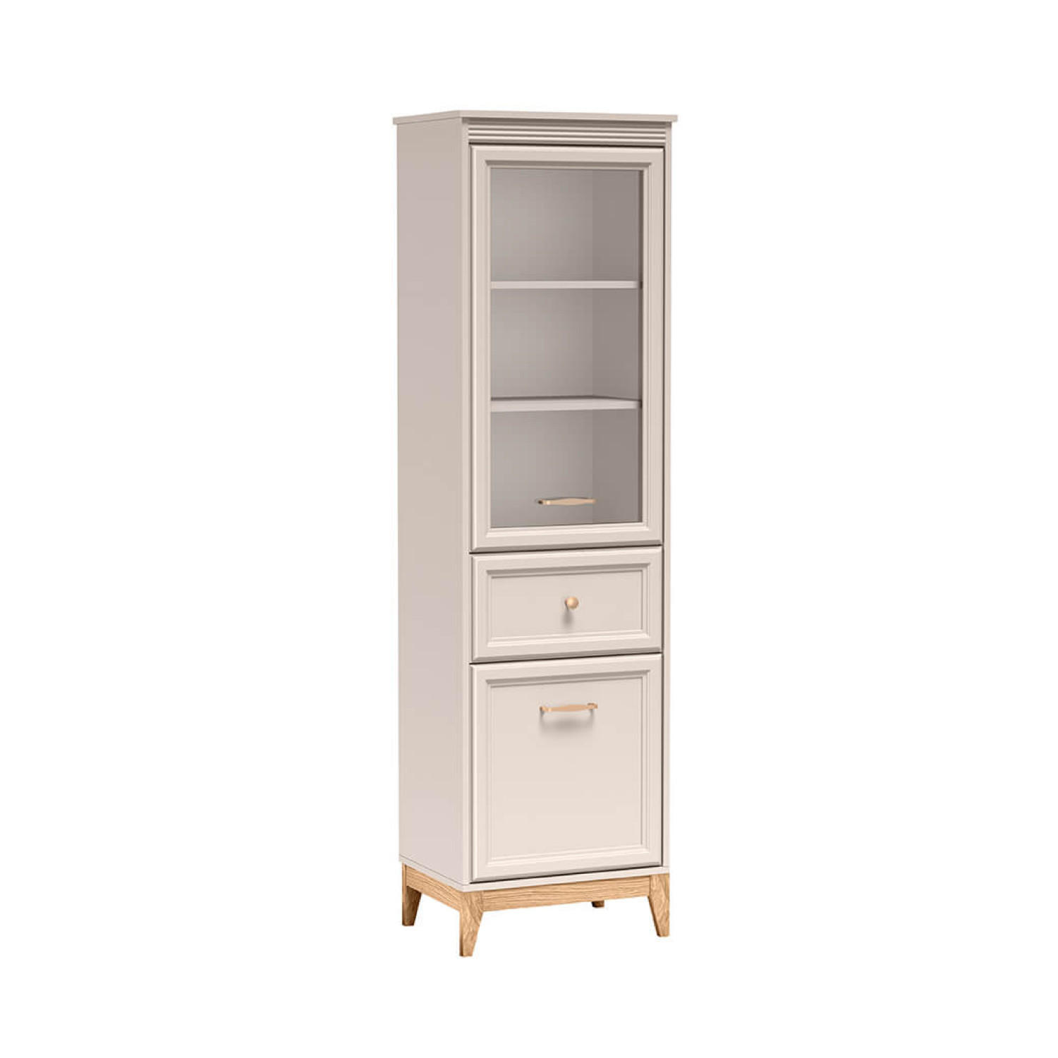 VITRINE Windsor W-6 55 x 193 x 40,5 cm Kaschmir - Kaschmir/Eichefarben, Eichenholz/Holzwerkstoff (55/193/40.5cm) - Koseto