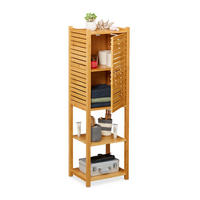 BADREGAL Bambus - Hellbraun, Holz/Holzwerkstoff (35/113/29cm) - Relaxdays