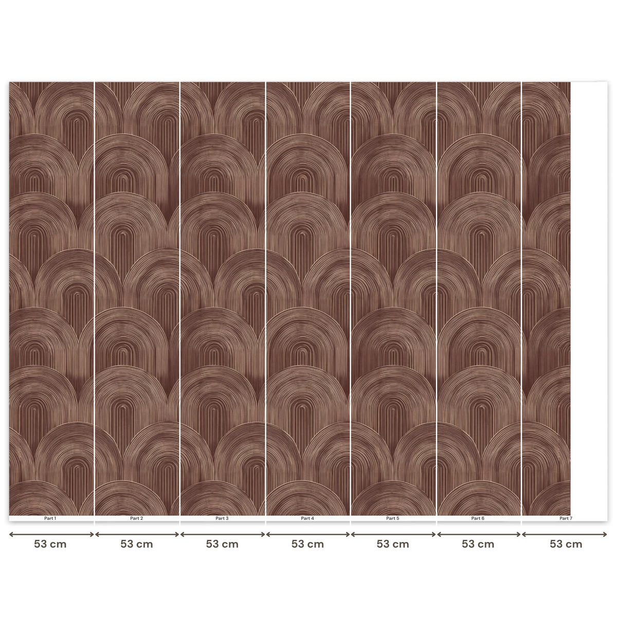 TAPETE - Rhythmic - Aufschlag - Braun - 350x280 cm - Dunkelbraun, Papier (350/280cm) - OnlyWow