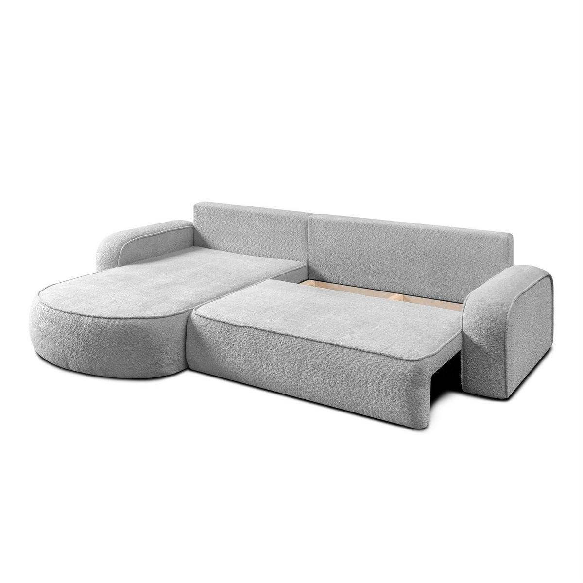 Eckcouch VENUS II mit Bettkasten, Coral 75 - Hellgrau, Textil (275/178cm) - Lookway