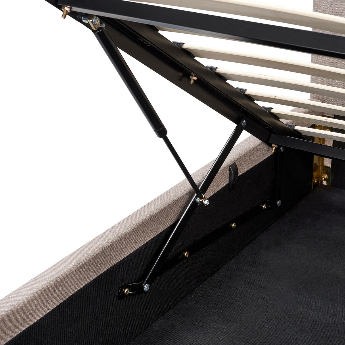 POLSTERBETT 180x200 cm Beige Lagord - Taupe, Textil (180/200cm) - Beliani