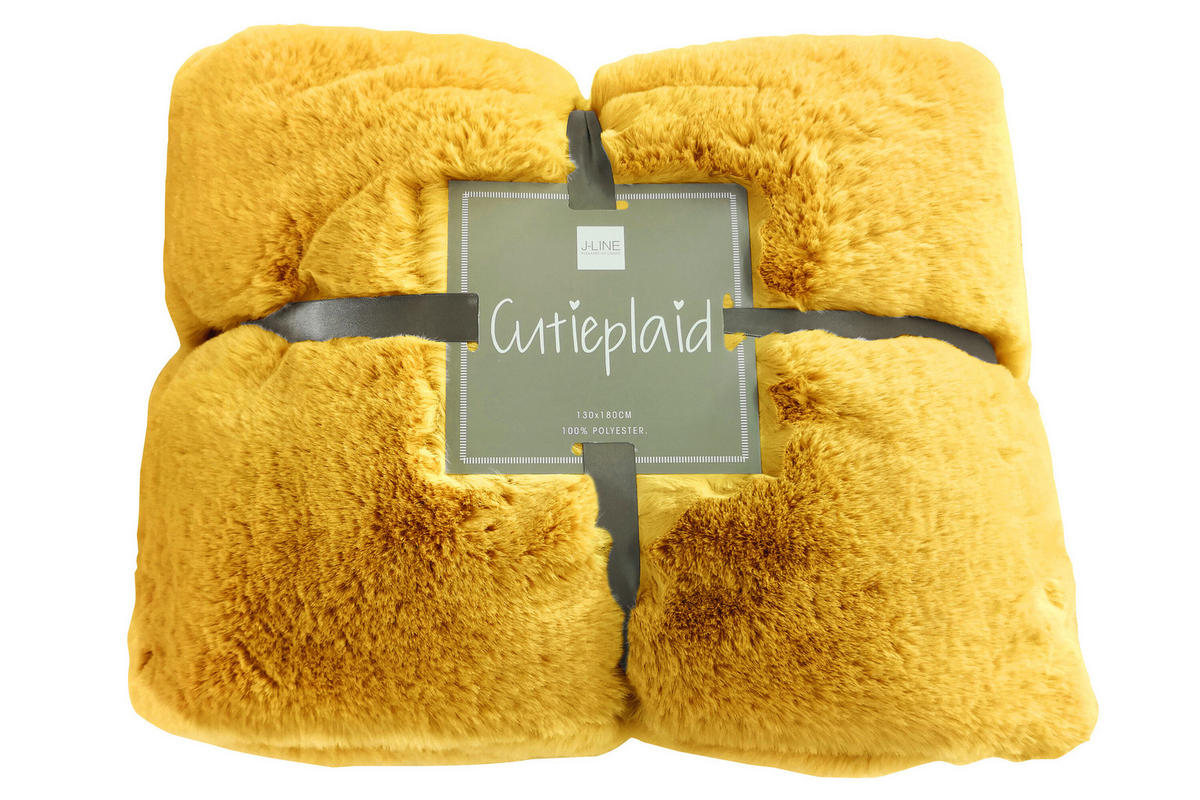 PLAID CUTIE - Textilwaren - Ocker - 180/130/2 cm - Gelb, Textil (130/180cm) - J-Line