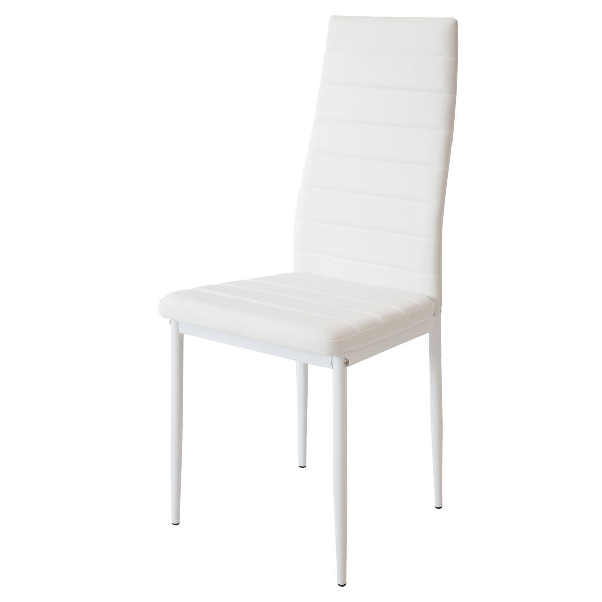 STUHL MILANO Lederimitat Metallbeine 6er Set Weiss - Weiß, Kunststoff/Metall (42/98/43cm) - Albatros