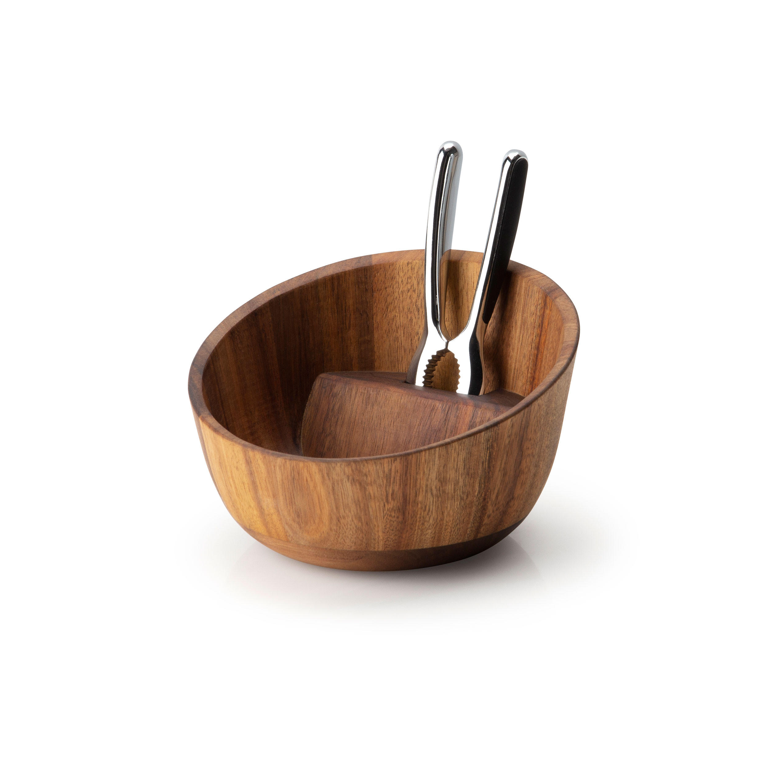 NUSSSCHALE mit Qualitätsknacker, Akazienholz, 19.5 x 19 x 12. cm - Braun, Holz (15/10/15cm) - Continenta