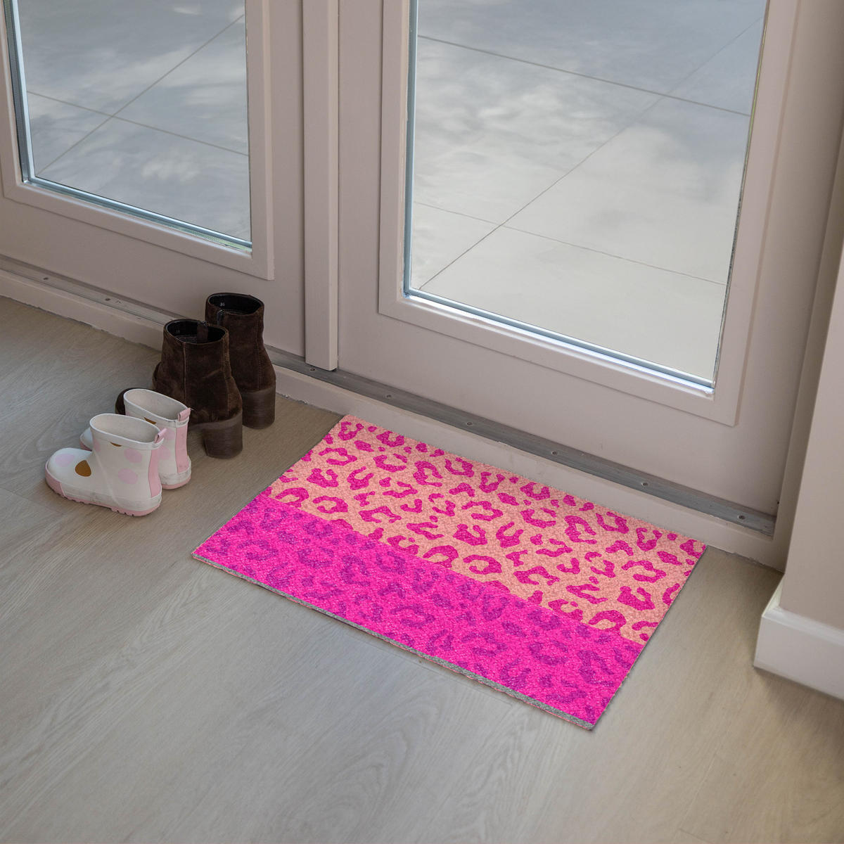 FUSSMATTE Pantherdruck - Rosa - Tierdruck - Minimalistisch Sauberlaufmatte 60x40 cm - Pink, Kunststoff (60/0.4cm) - MuchoWow