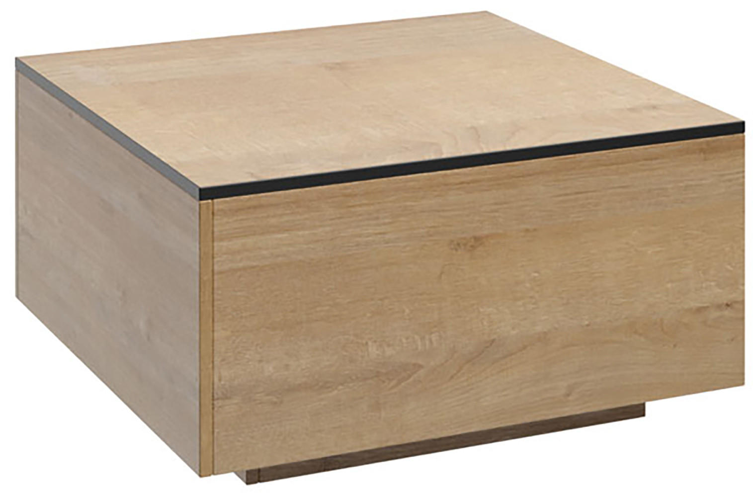 COUCHTISCH Frida 80 / 80 / 42,5cm - Eichefarben/Schwarz, Holz/Holzwerkstoff (80/80/42.5cm) - Feldmann-Wohnen