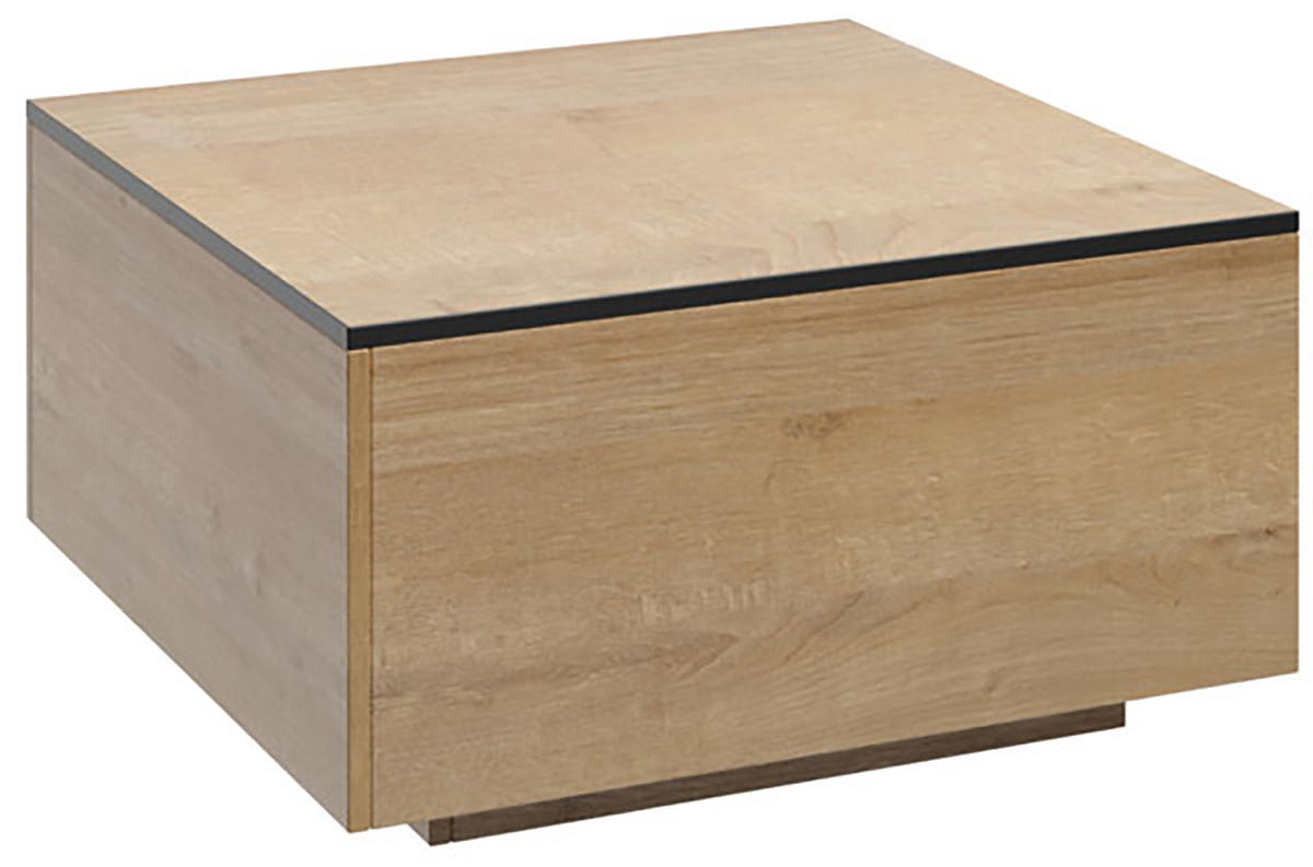 COUCHTISCH Frida 80 / 80 / 42,5cm - Eichefarben/Schwarz, Holz/Holzwerkstoff (80/80/42.5cm) - Feldmann-Wohnen