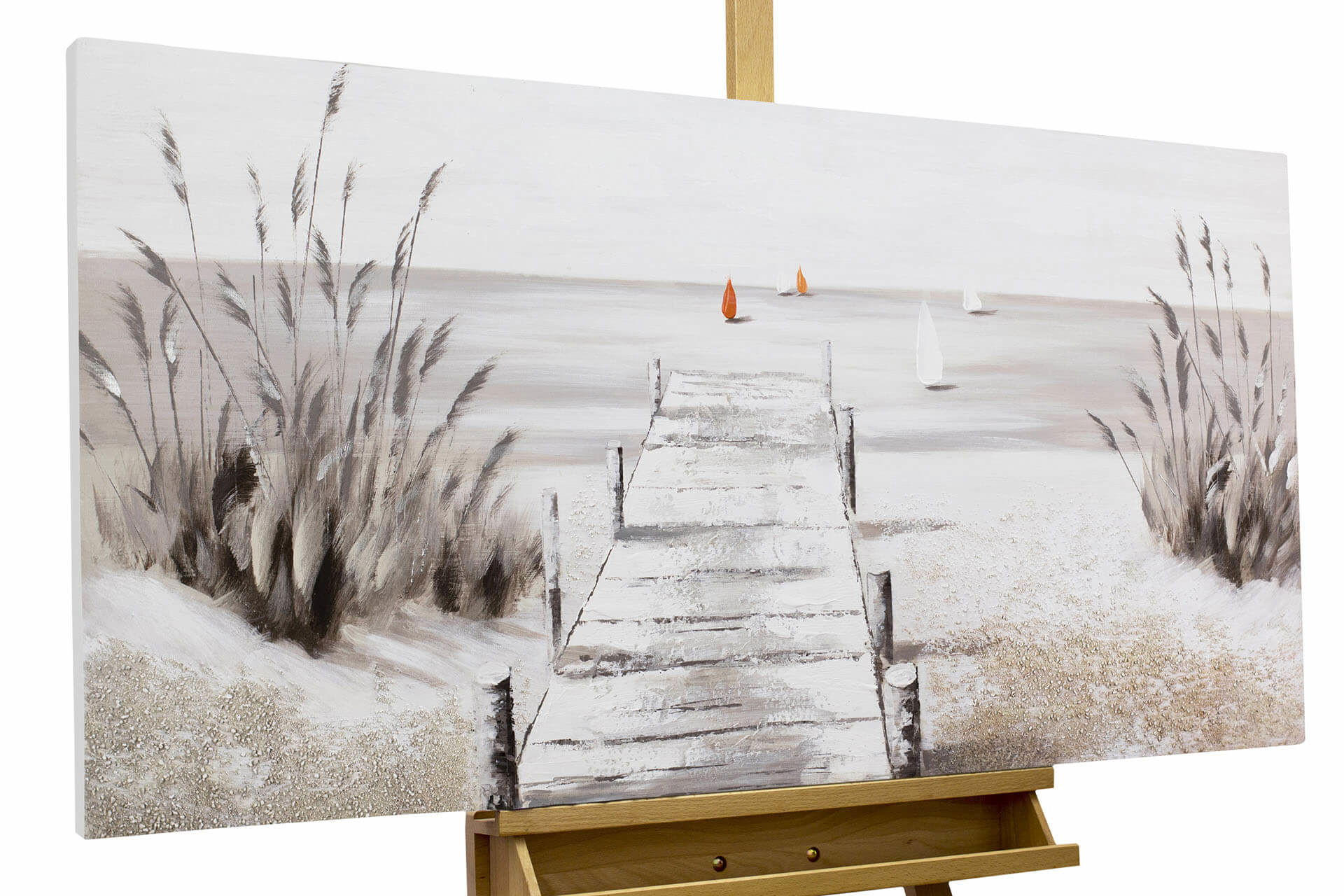 Kunstloft Acrylbild Grau 120x60 cm