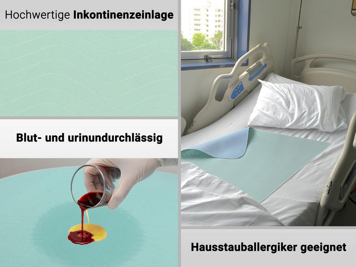 INKONTINENZAUFLAGE, 75x90 cm, 100% Polyester, Blau - Türkis, Textil (75/90cm) - Zollner