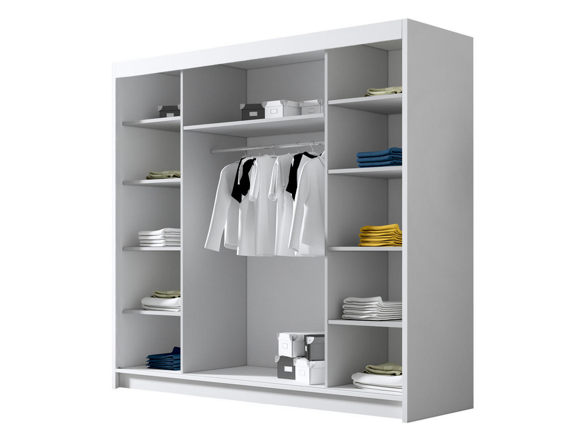 SCHIEBETÜRENSCHRANK Evo VII - Goldfarben/Schwarz, Holzwerkstoff/Metall (200/215/58cm) - MIRJAN24
