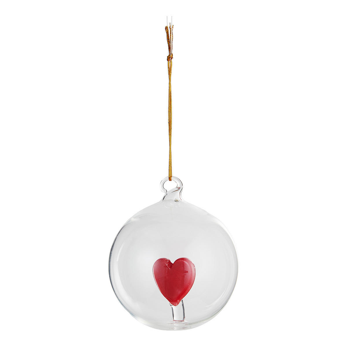 CHRISTBAUMKUGEL Hang On Herz - Transparent, Glas (8/8/9cm) - Butlers