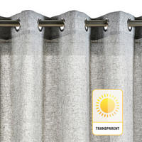 VORHANG MIT ÖSEN – lichtdurchlässig Grau, 280X300 - Grau, Kunststoff (280/300cm) - STORESDECO