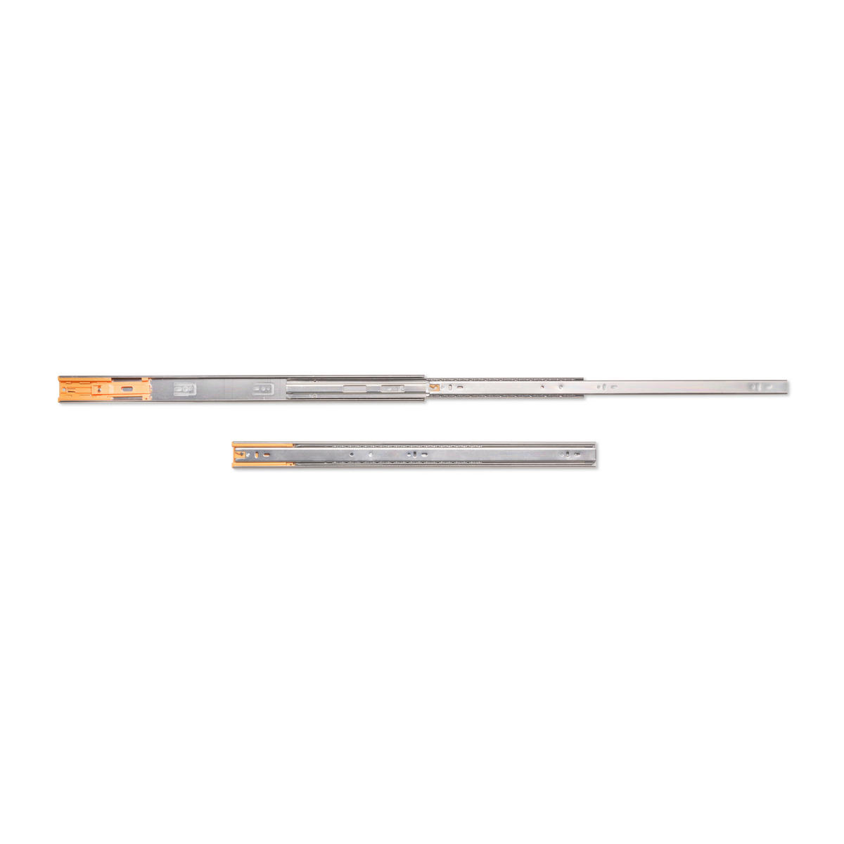 KORPUSSCHIENEEN Kugelgelagerter für Schubladen mit Vollauszug, mit Schließautomatik, Höhe 45mm, Länge 600mm, Stahl, Verzinkt - Zinkfarben, Metall (9.5/2/60cm) - EMUCA