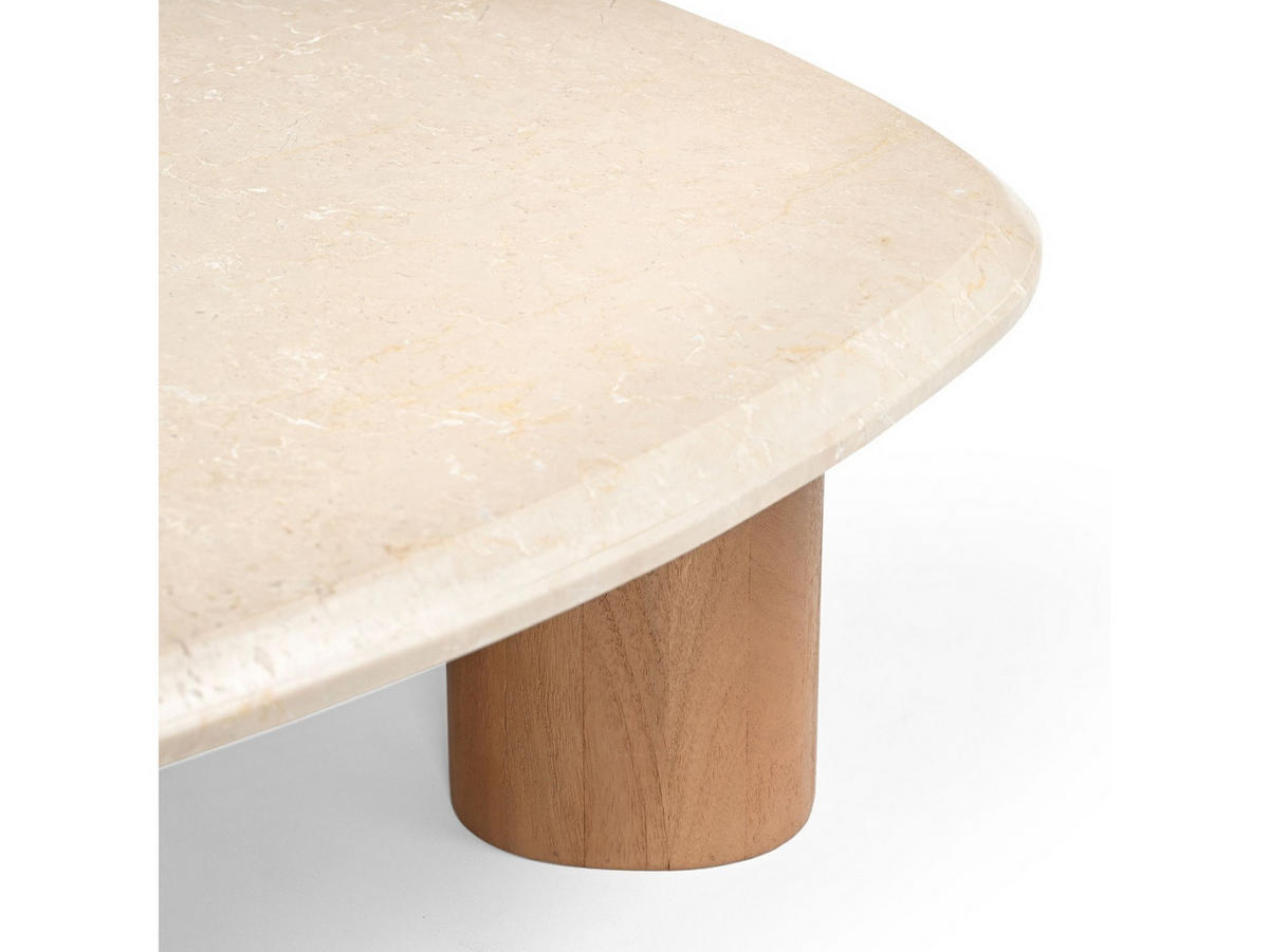 COUCHTISCH Nuvé Mangoholz 100 cm / 90 cm Beige - Beige, Holz (90/100/30cm)