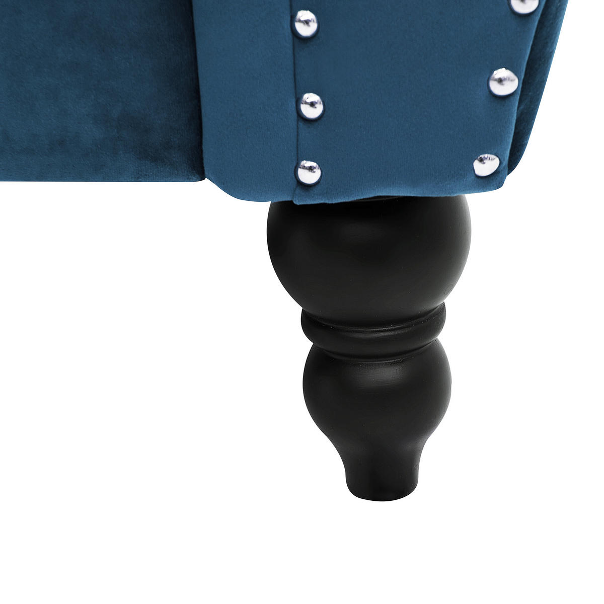 3-SITZER-SOFA Samtstoff Kobaltblau Skien - Hellblau, Textil (200/91/83cm) - Beliani