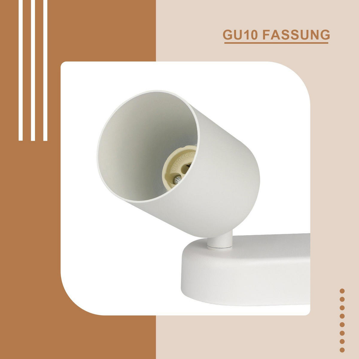 DECKENSTRAHLER Lichtfried 6/14/58 cm - Weiß, Metall (58/6/14cm) - ZMH