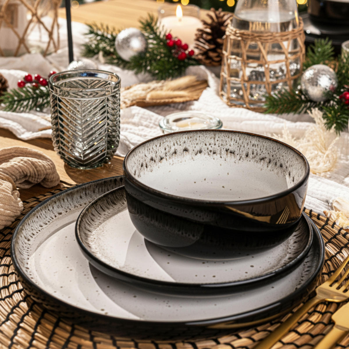 TAFELSERVICE SANSIBAR- 18 teilig aus Steingut - Multicolor, Keramik (33/34/46.5cm) - Sänger