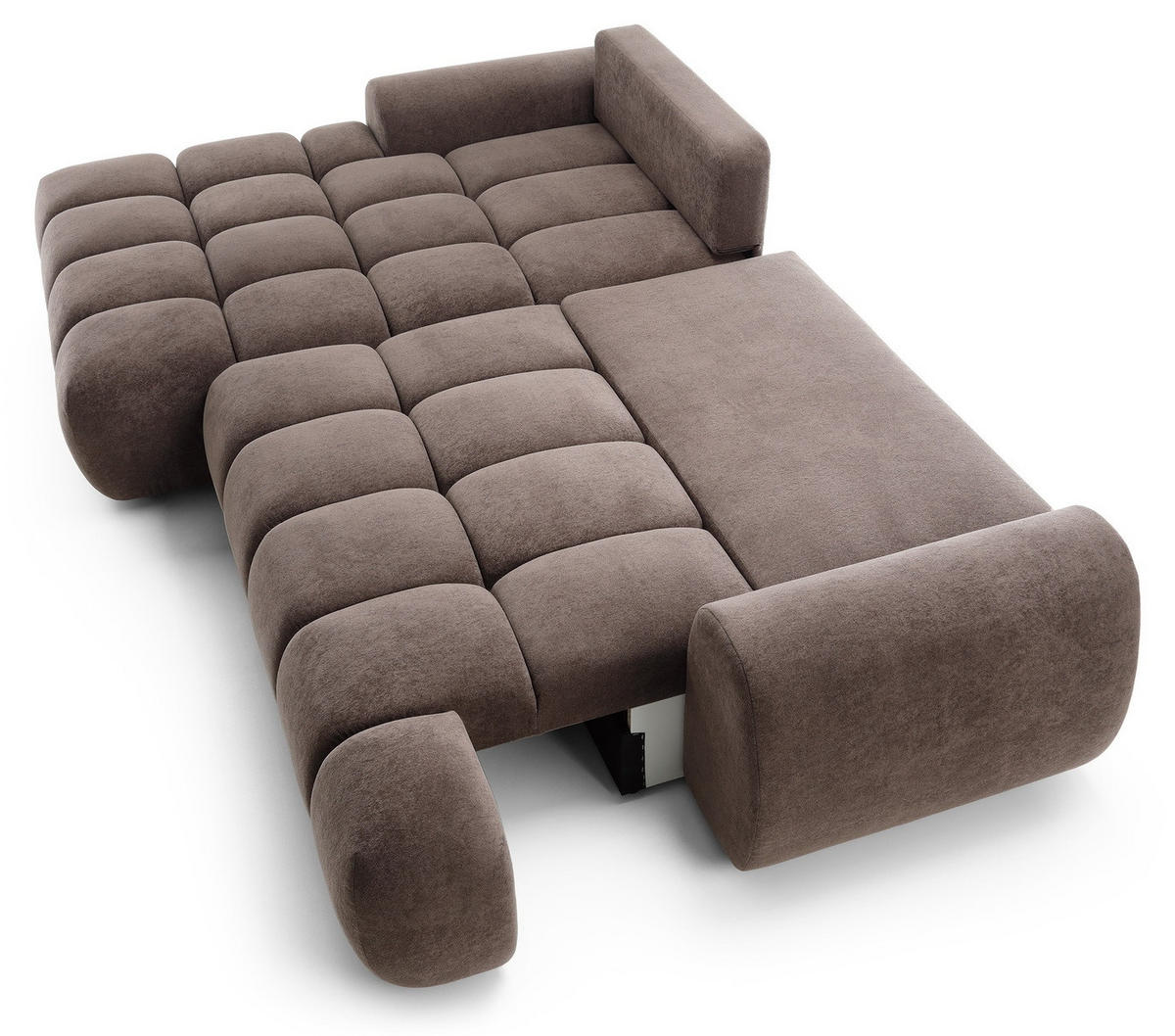 ECKSOFA 280 cm Valerio mit Bettkasten, 280 cm, Links, Schlaffunktion, Braun - Braun, Holz (280/177cm) - Emporius