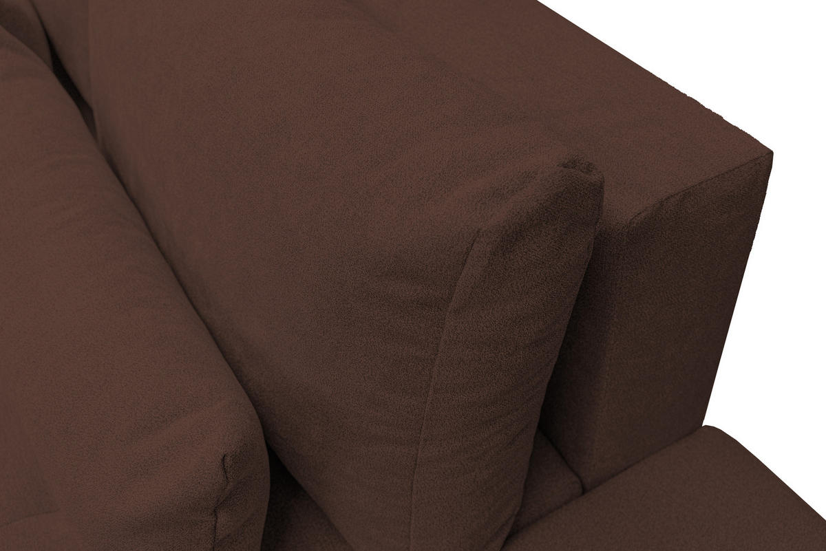 ECKSOFA Bloom mit Bettkasten und Schlaffunktion L-Form - Braun, Textil (267/185cm)