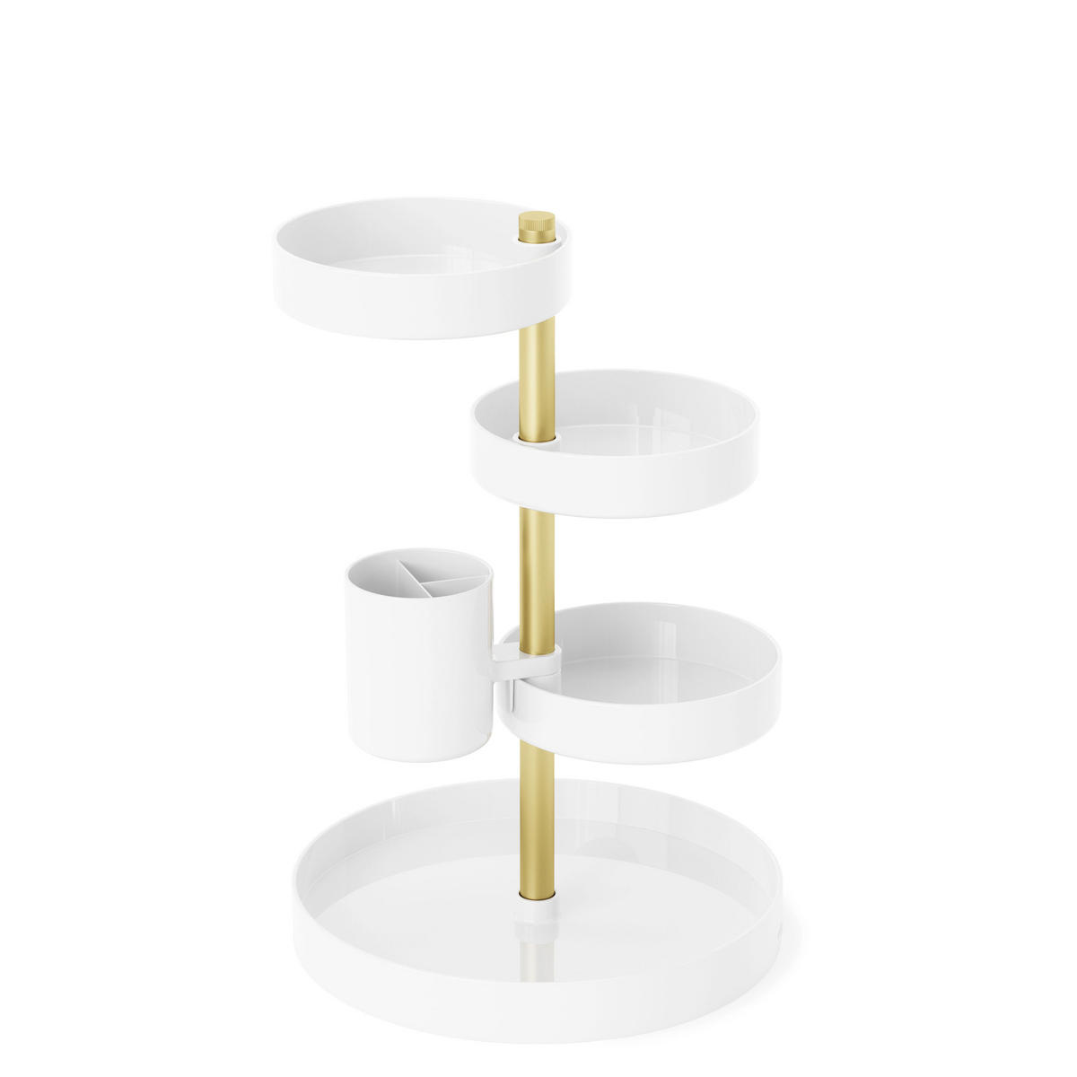 KOSMETIK-ORGANIZER Pirouette, Messing - Weiß, Kunststoff (23/35/23cm) - Umbra