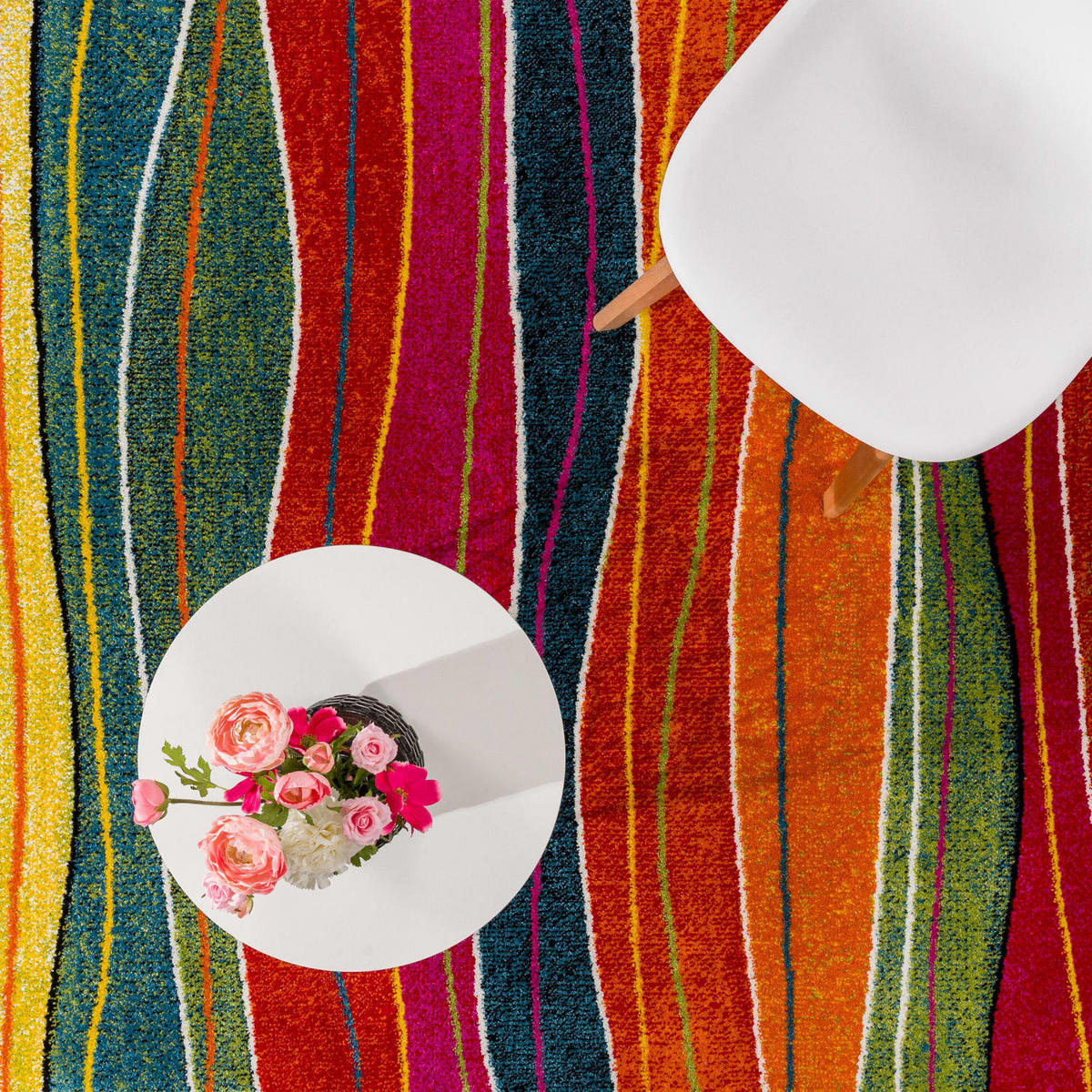 KURZFLOR-TEPPICH CANVAS 773 MEHRFARBIG 160X230 - Multicolor, Kunststoff (160/230cm) - Paco Home