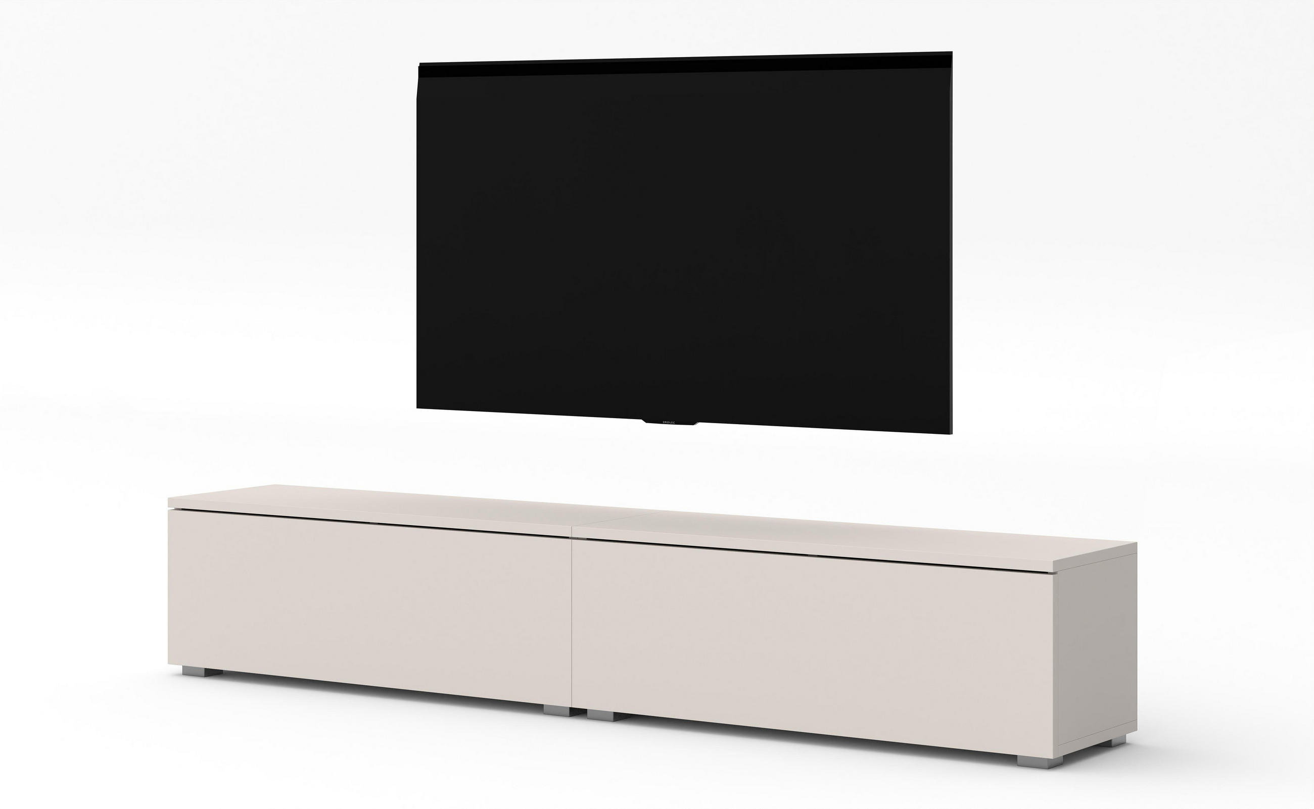 LOWBOARD Loriano 3x100 Beige Kaschmir 300/36,5/32 cm – Hängend und Stehend - Beige, Holzwerkstoff/Kunststoff (200/36.5/32cm) - AX Living