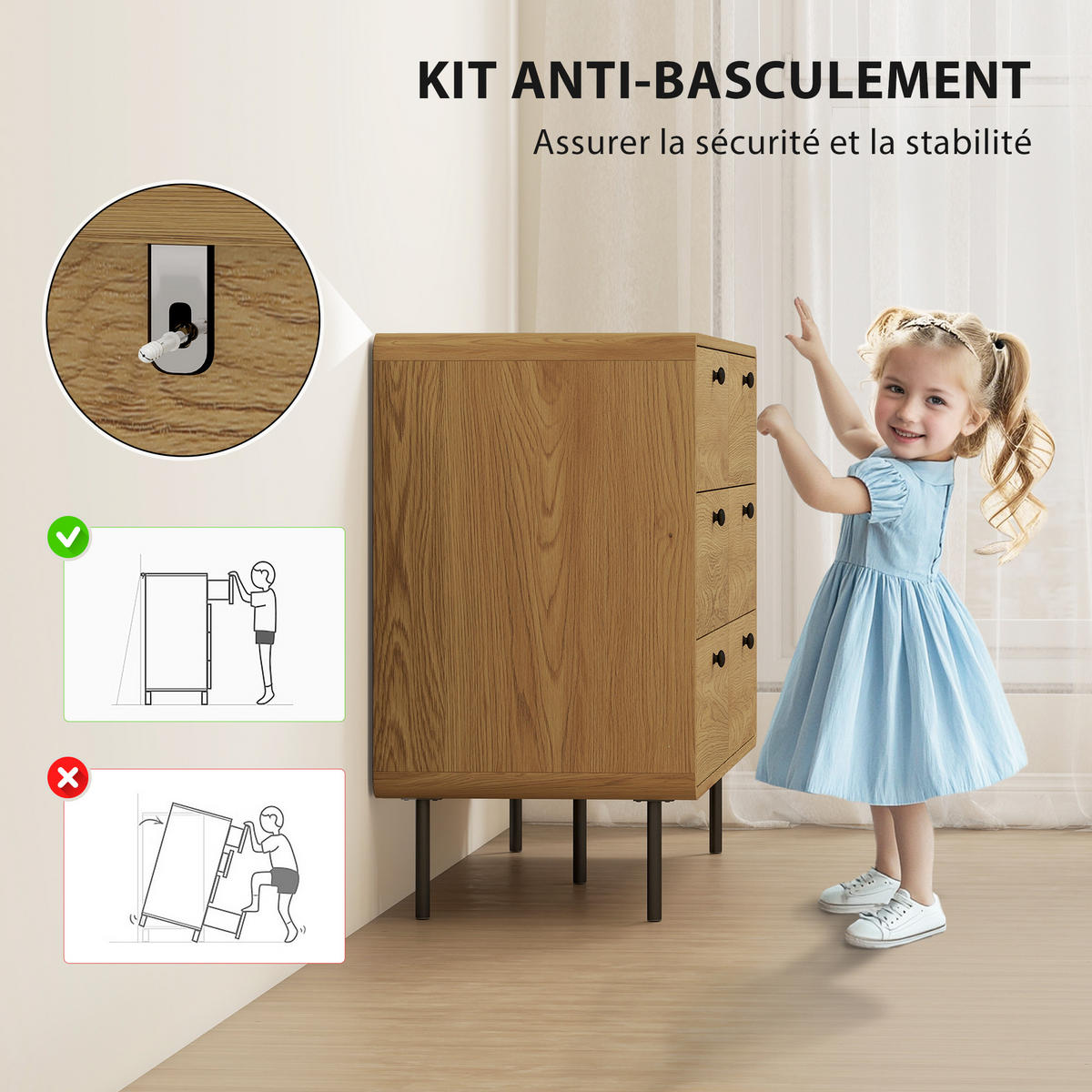 KOMMODE Eichenfarben und Schwarz 120/40/75 cm - Eichefarben, Holzwerkstoff (120/75/40cm) - PANGIVO