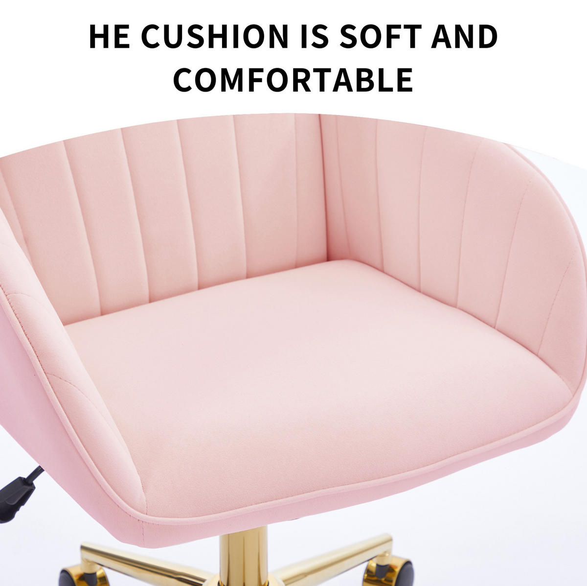 BÜRODREHSTUHL höhenverstellbar Sitzhöhe 50 - 59 cm Samt Pink - Pink, Metall (60/97/62cm) - Meubliv