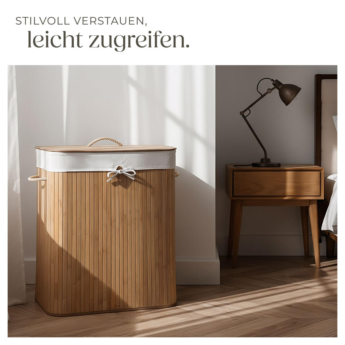 WÄSCHEKORB,53 x 33,5 x 63 cm, beige - Beige, Textil (33.5/63/53cm) - tectake