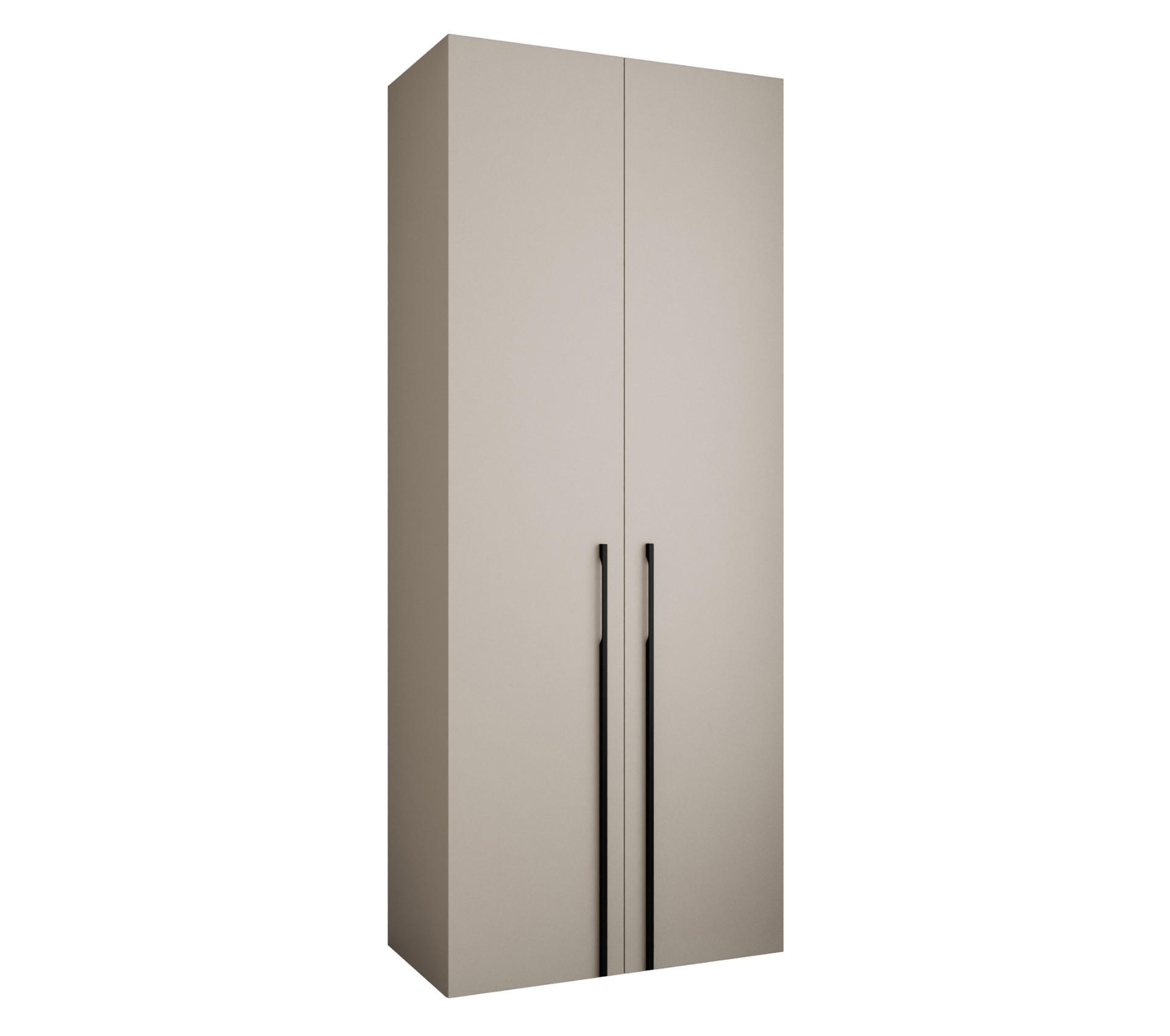 DREHTÜRENSCHRANK 245,5/100/40 2-türig - Kaschmir/Schwarz, Holz/Metall (100/245.5/40cm) - Abiks Möbel