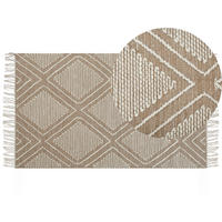 KURZFLOR-TEPPICH Kacem 150/80 cm - Beige, Textil (80/150cm) - Beliani