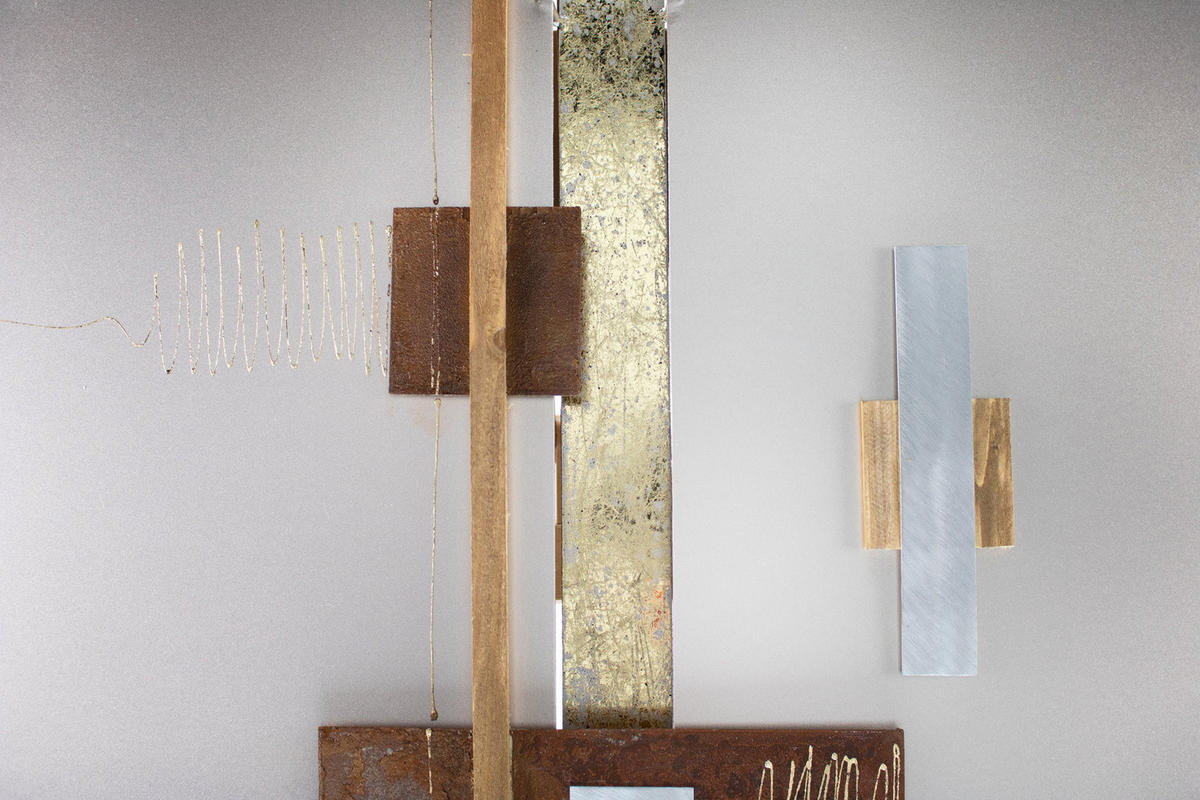 WANDDEKO Gold 83/83 cm - Goldfarben/Braun, Metall (2/83/6cm) - KUNSTLOFT