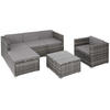 RATTANLOUNGE Lignano,variabel aufstellbar,grau - Grau, Kunststoff - tectake