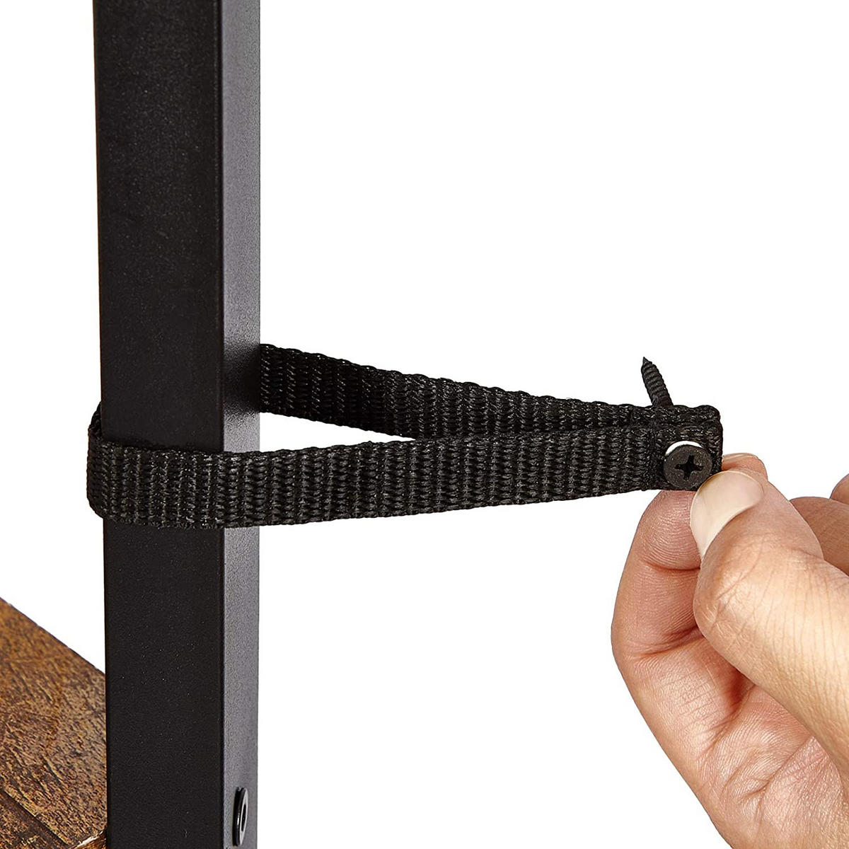 REGAL Rustikales Braun Schwarz 45x34 cm LLS34X Metallkonstruktion - Schwarz, Metall (45/125/34cm) - Edanti