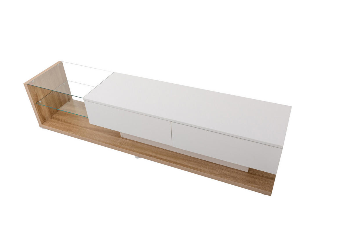 LOWBOARD 170/36/38 cm aus Spanplatte mit App-steuerbarer LED-Beleuchtung Weiß - Weiß, Holzwerkstoff (170/38/36cm) - Modenvie