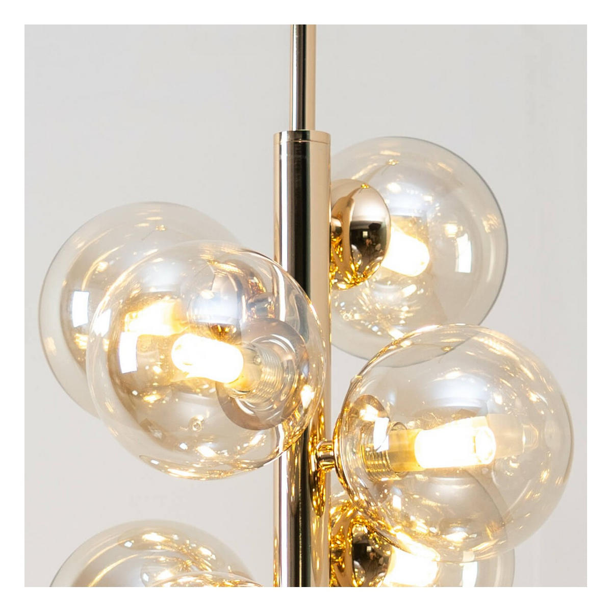 HÄNGELEUCHTE Ambrosia, Roségold und bernsteinfarben, 35cm - Roségold, Glas (26/26/35cm) - KOSILUM