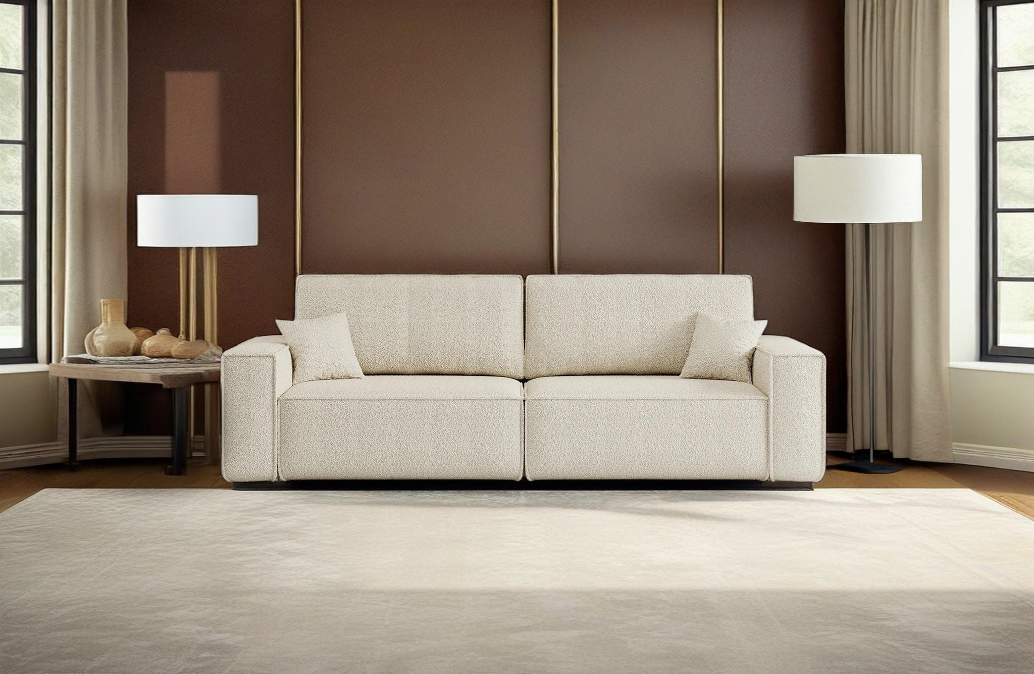 SCHLAFSOFA BEST mit Bettkasten Stoff Quelle Ecru - Ecru, Holz/Textil (246/83/98cm) - Kaiser Möbel