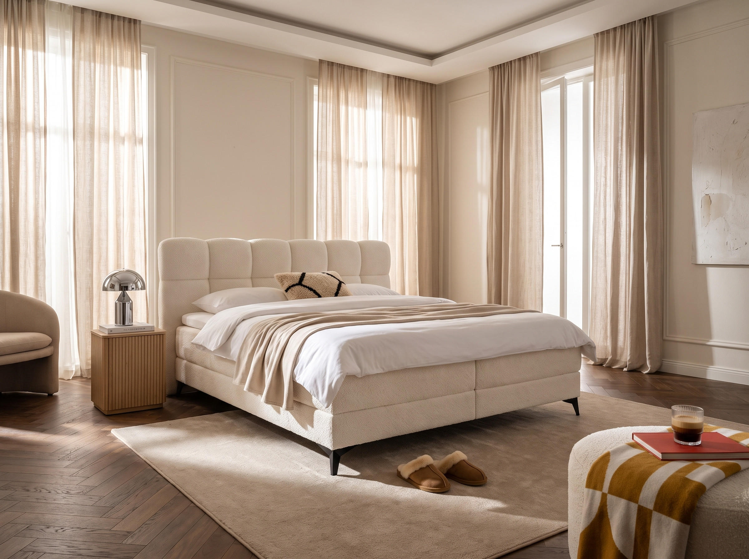 wonello Boxbett Beige 180x200 cm