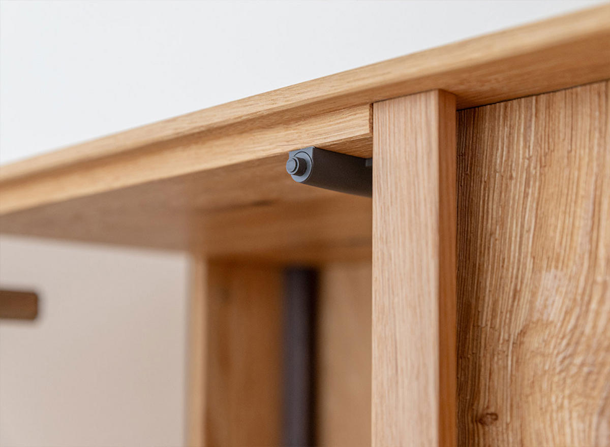 WOHNZIMMER-SET Collodi Wildeiche Natur - Sideboard 165cm - Türanschlag rechts - Wildeiche/Eichefarben, Holz (293/205/43.5cm) - Feldmann-Wohnen