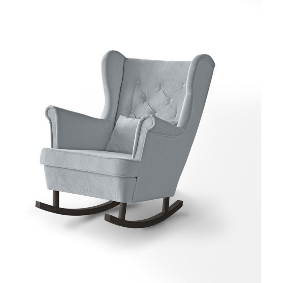 SCHAUKELSTUHL Fabio hellgrau mit Wenge Beinen - Wengefarben/Hellgrau, Textil (82/103/108cm) - Beautysofa