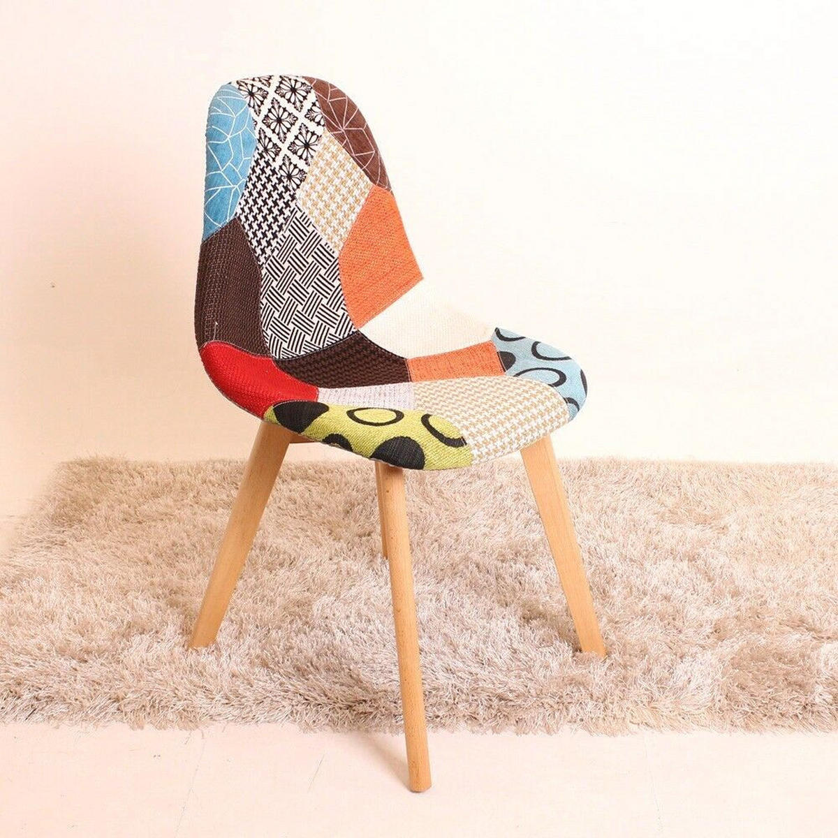 STUHL aus Stoff, 4er-Set, mehrfarbig - Multicolor, Holz (47/83/42cm) - Life Interiors