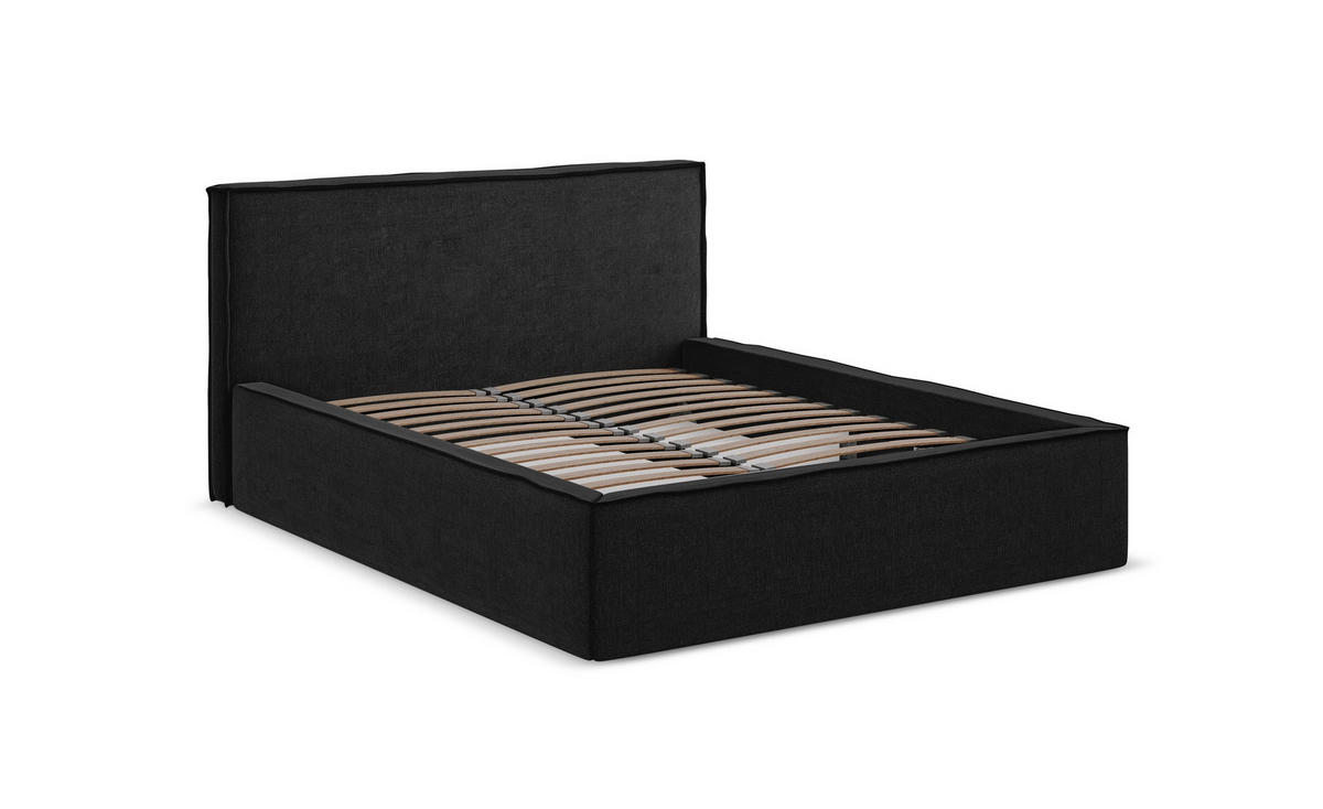 POLSTERBETT mit Bettkasten und Lattenrost 160x228 Orange - Terracotta/Schwarz, Kunststoff/Textil (140/200cm) - Makamii