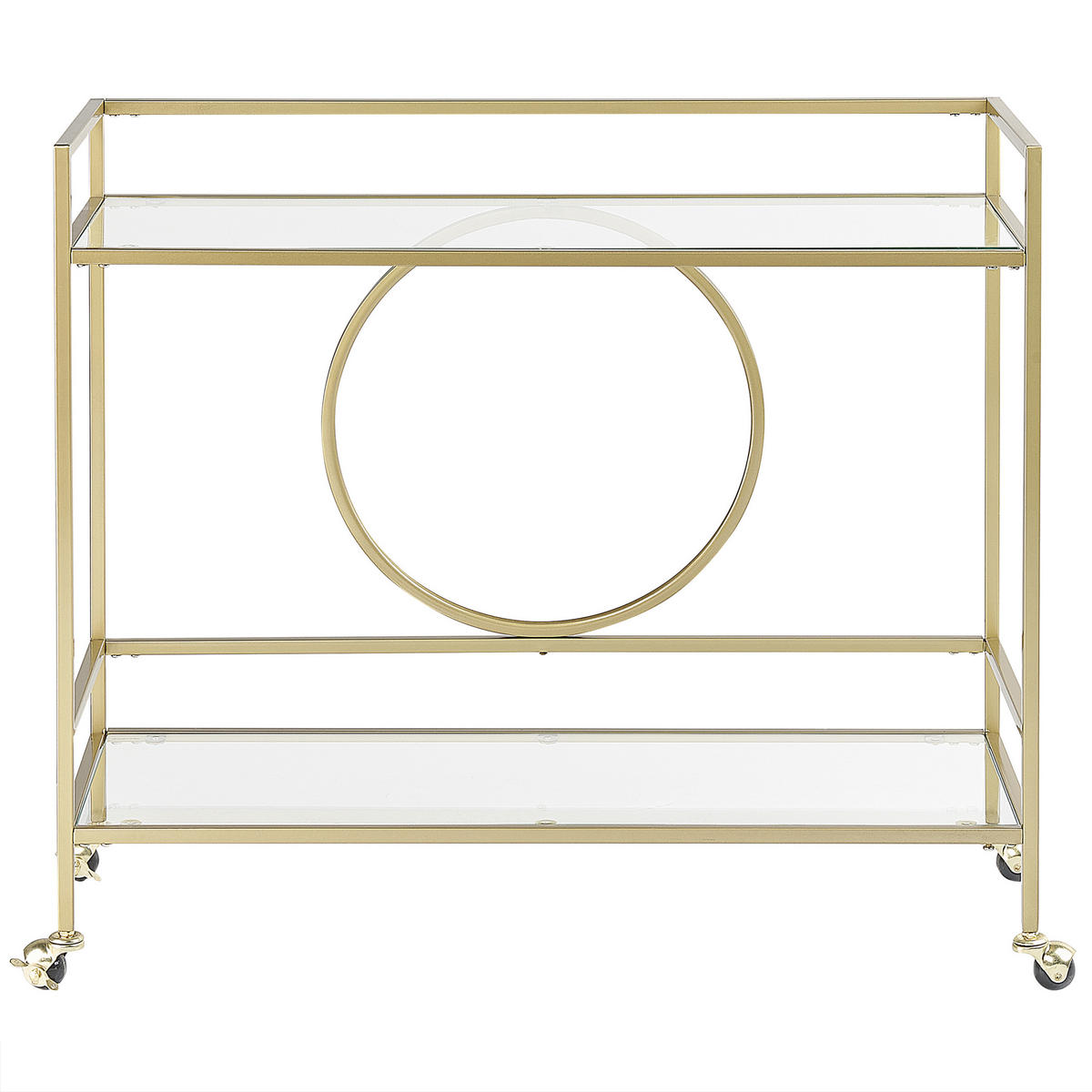 SERVIERWAGEN Gold Kerry - Transparent/Goldfarben, Metall (35/81/90cm) - Beliani