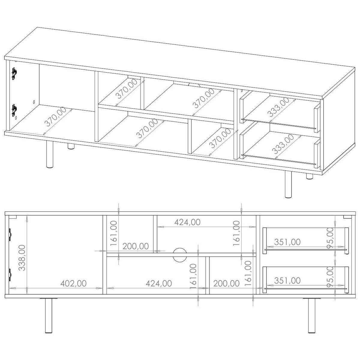 TV-LOWBOARD NUBIO 06 kaschmir - Kaschmir, Holzwerkstoff (150/52/41cm)