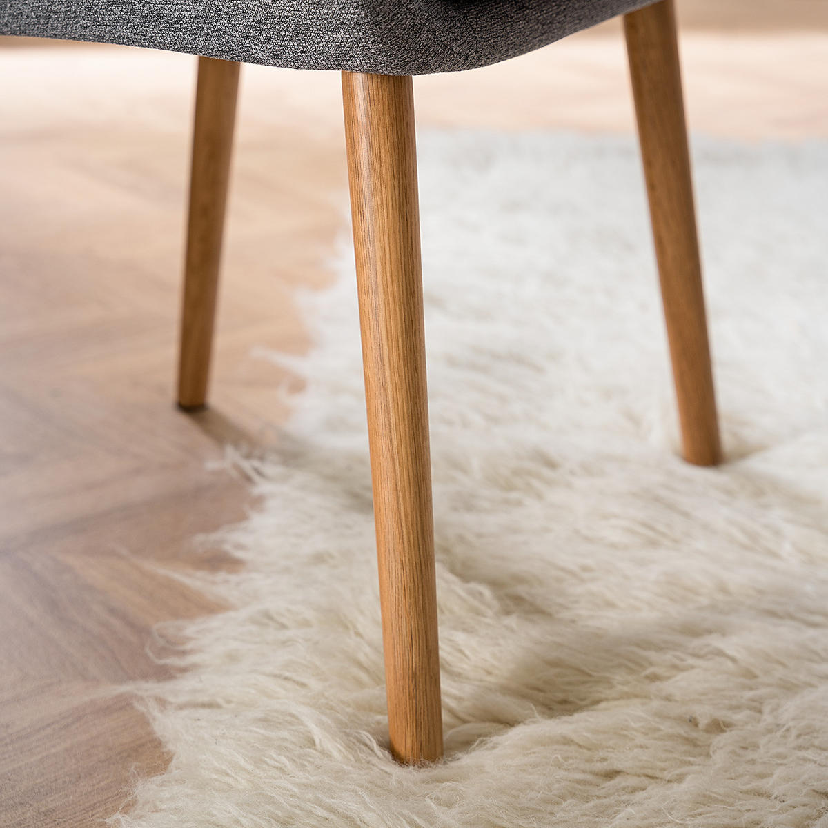 ARMLEHNENSTUHL - Eichefarben/Dunkelgrau, Textil (58/84/58cm) - home24